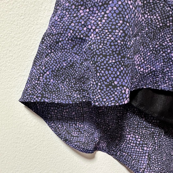 Vintage Y2K Express Purple Polka Dot High-Low Flounce Hem Midi Skirt Size Small - Picture 5 of 11